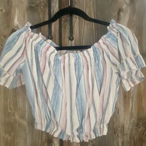 Multicolor beachy off the shoulder shirt in size S from Ocean Drive